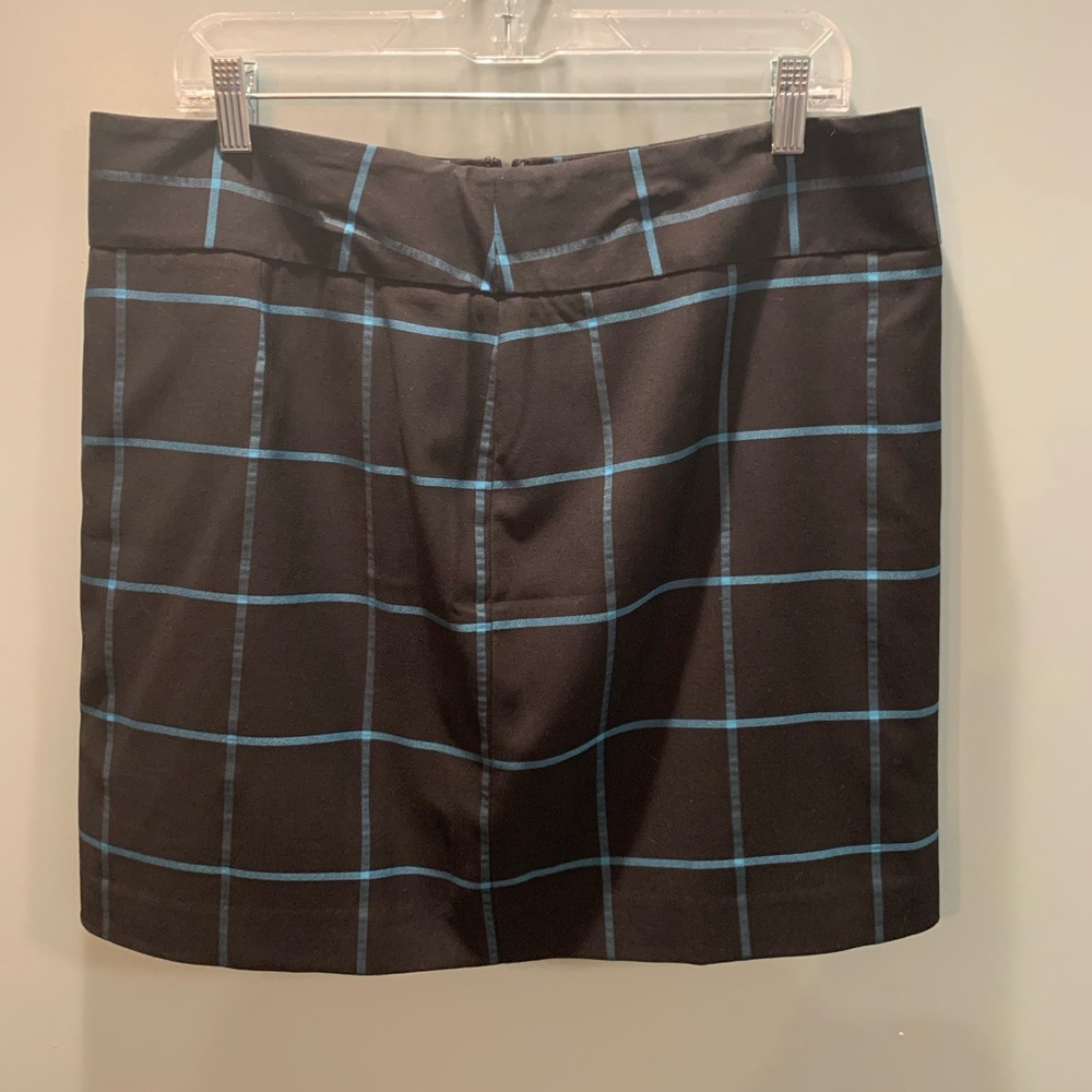 Ann Taylor Black and Blue Checkered Skirt